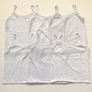 Bundle of 6 White Camisoles For Girls